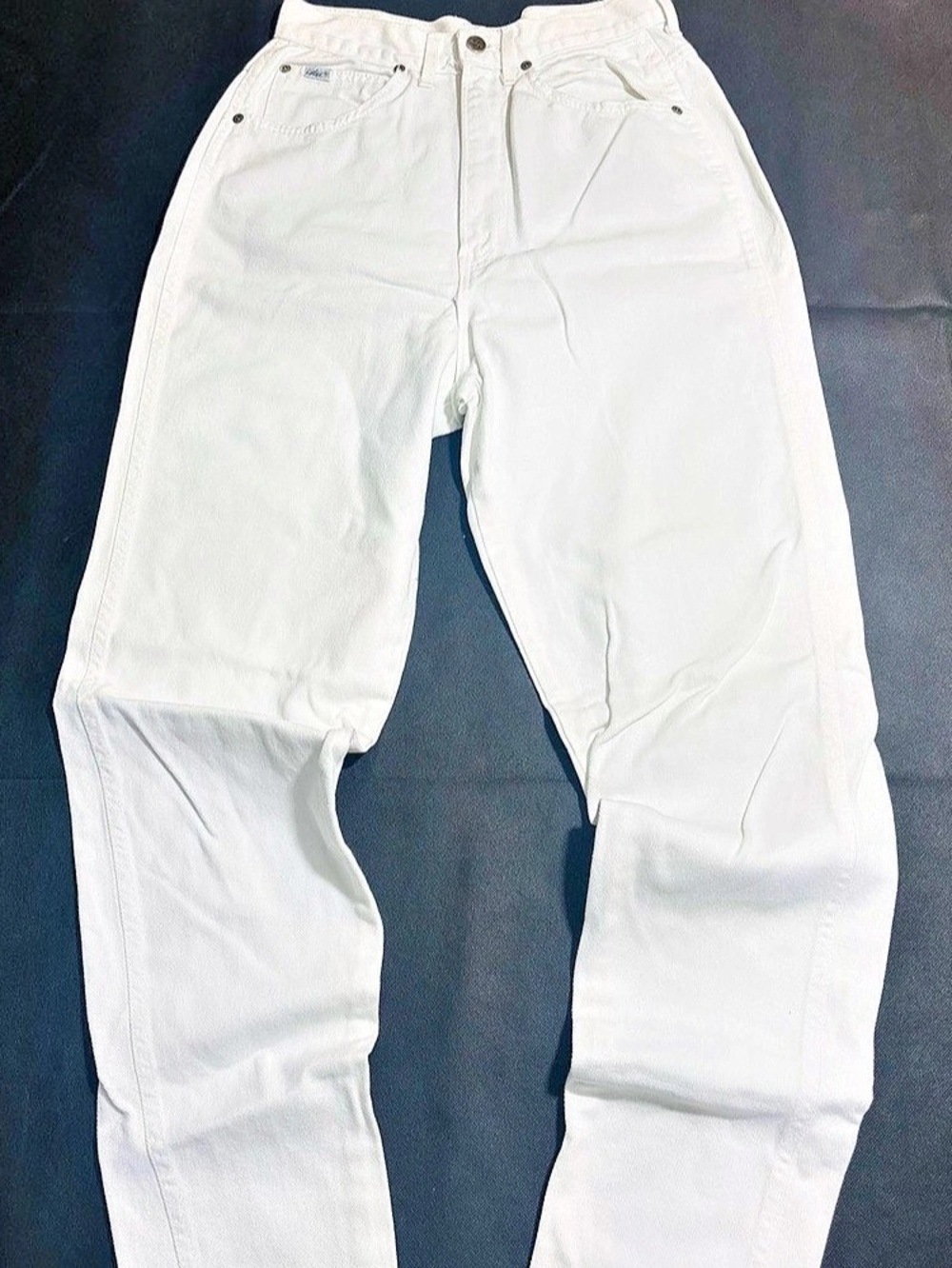 Women’s Vintage White High-Waisted Jeans By Chic Size 8 Tall 10